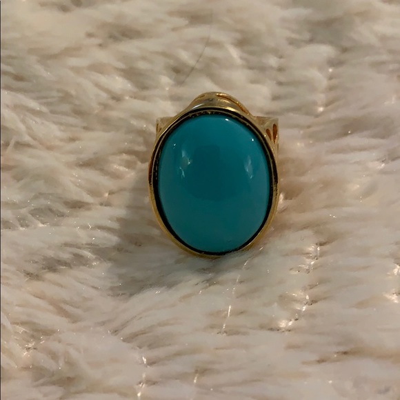 🩵 Turquoise Ring/Size 7/finely goldplated #A400 - Picture 2 of 6